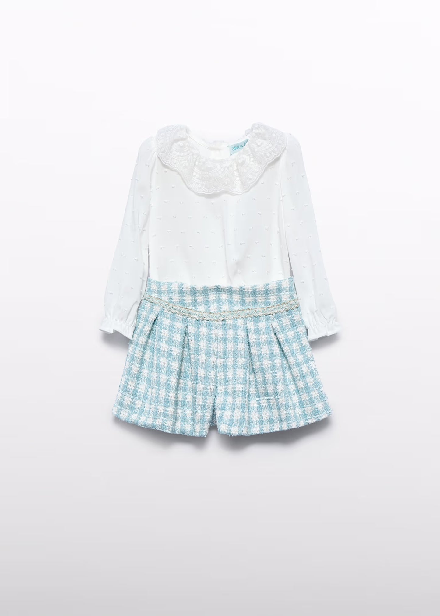 Abel & Lula Baby Girl Lurex Plaid Bermuda Shorts Set