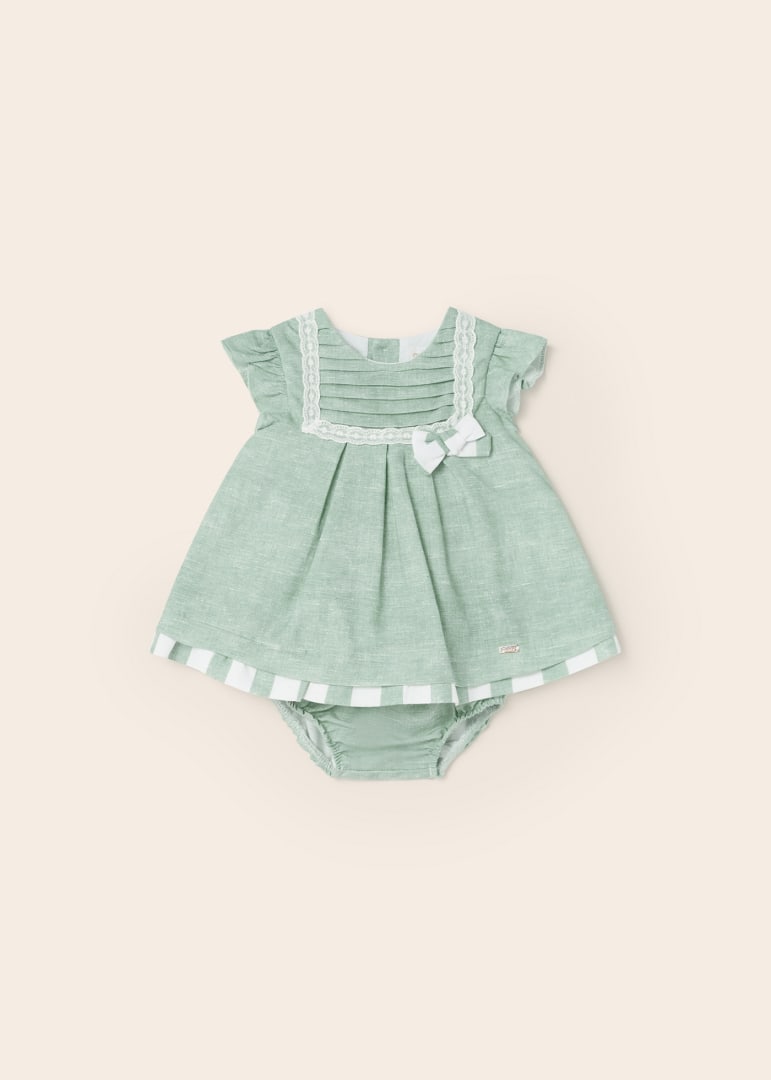 Mayoral Linen dress with nappy cover