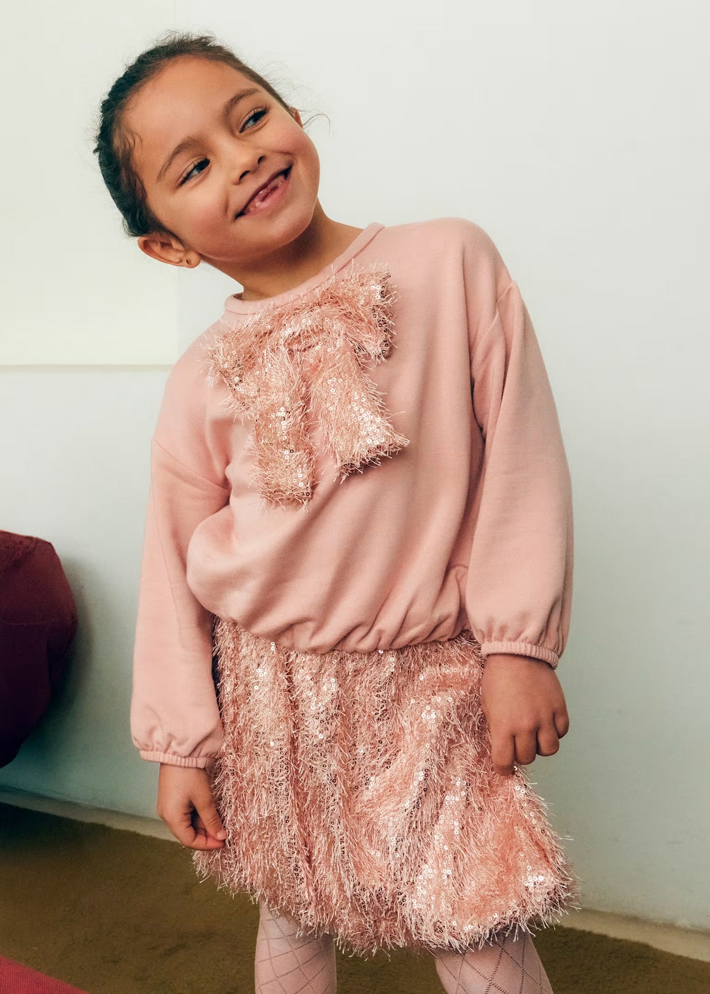 Abel & Lula Girl Sequin Fringe Skirt Set