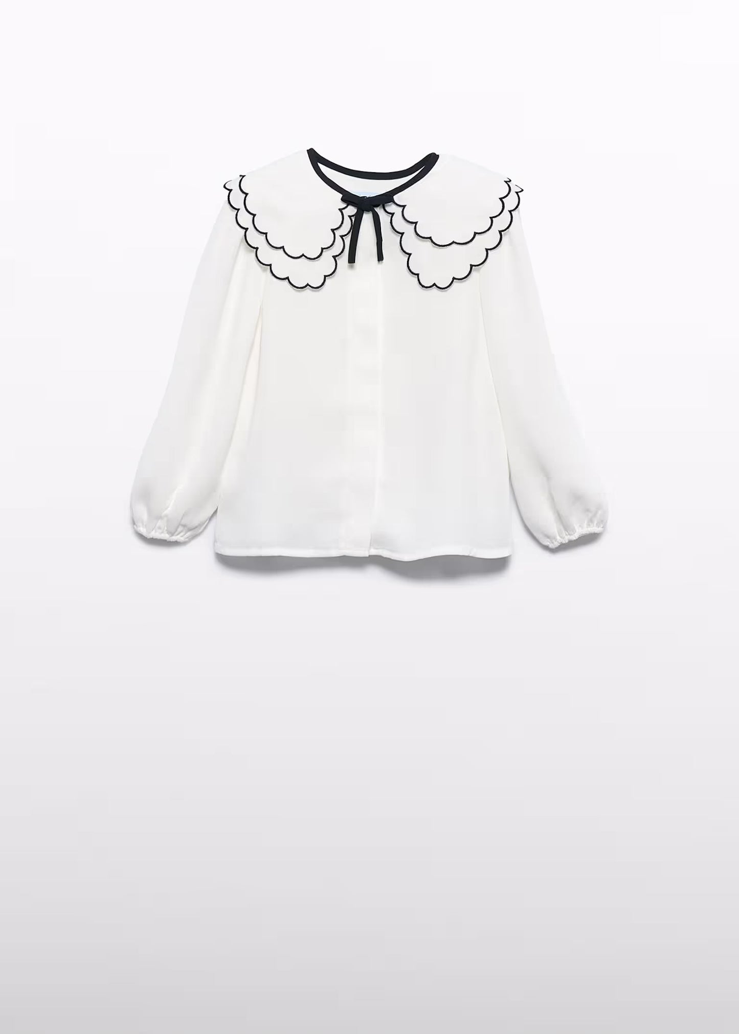 Abel & Lula Girl Chiffon Blouse with Embroidered Collar, Hound Tooth Shorts