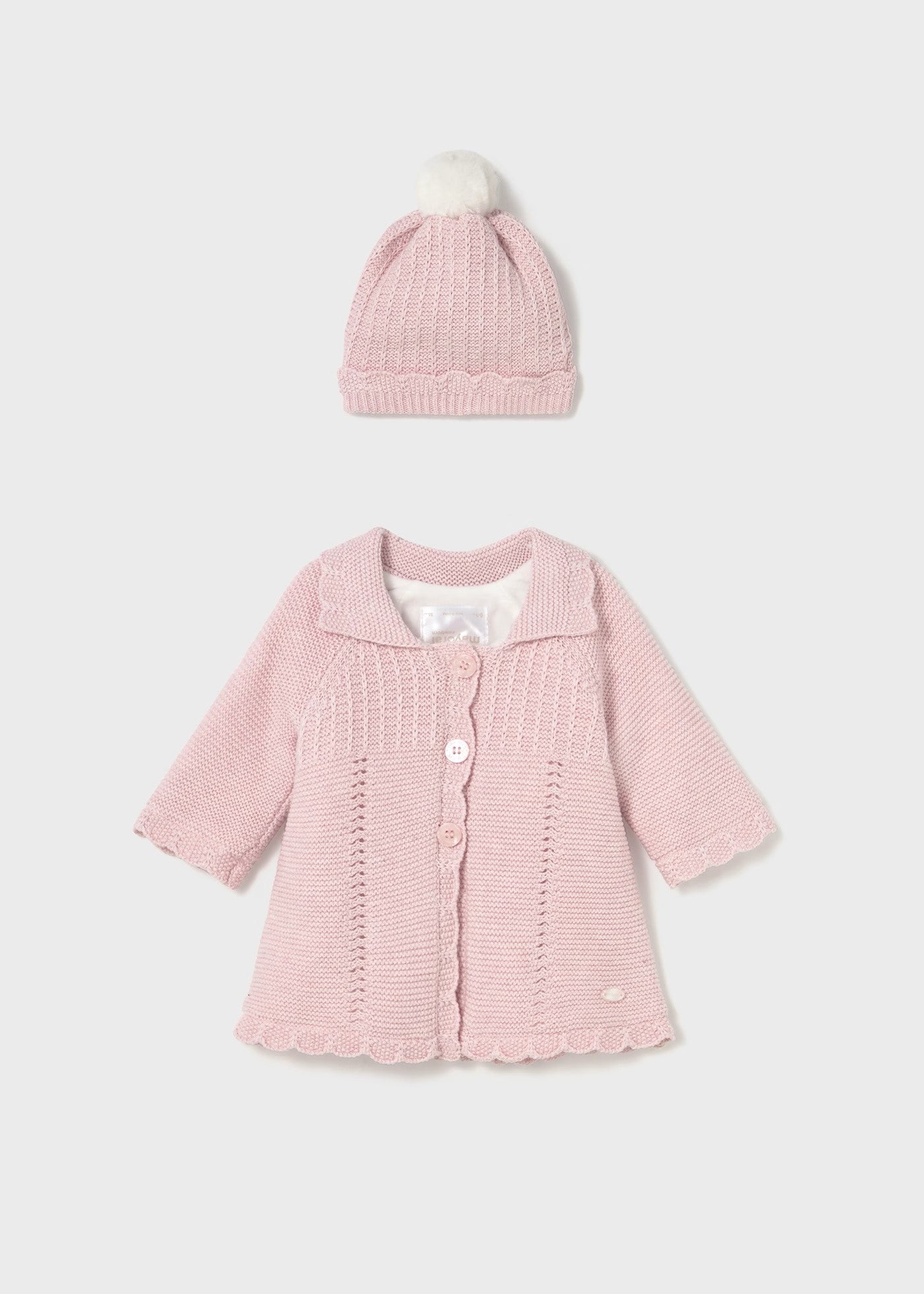 Mayoral Knit Coat & Hat Set