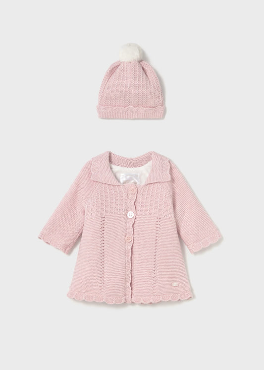 Mayoral Knit Coat & Hat Set