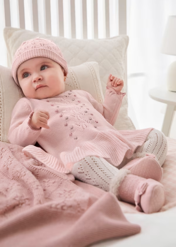 Mayoral Knit Dress & Hat Set