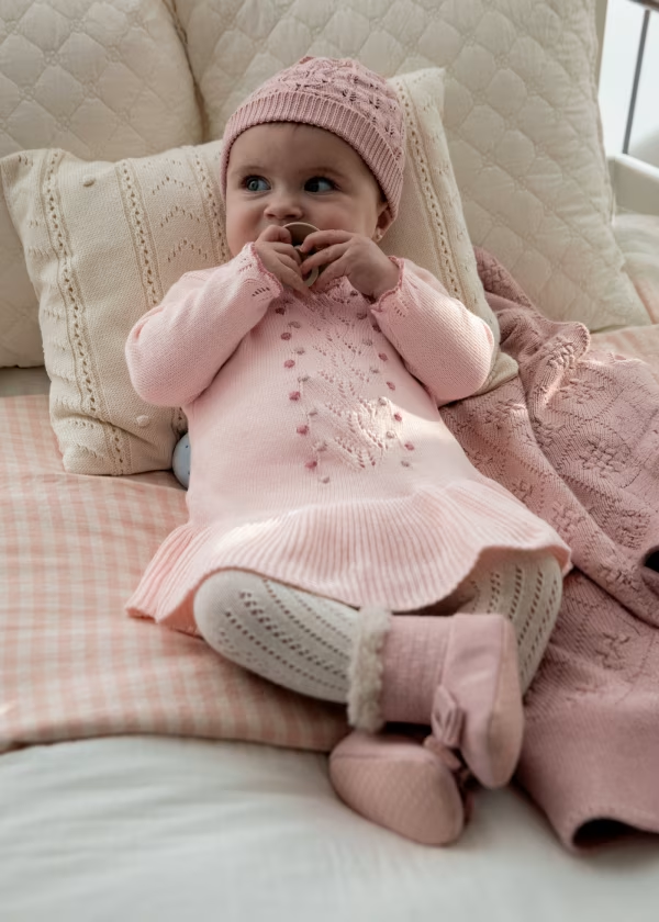 Mayoral Knit Dress & Hat Set