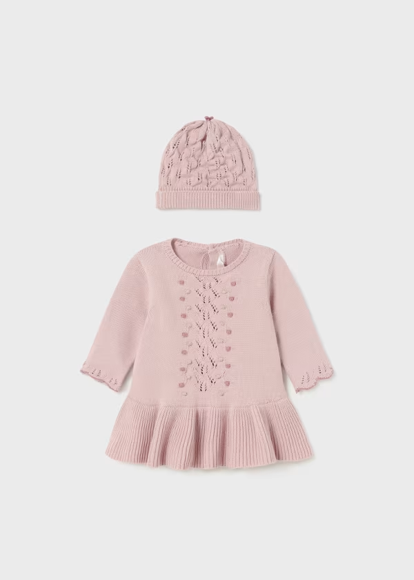 Mayoral Knit Dress & Hat Set