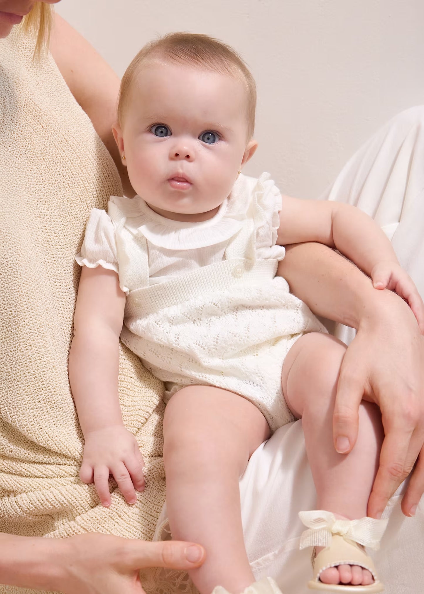 Mayoral Newborn Girl Knit Dungaree and Blouse Set