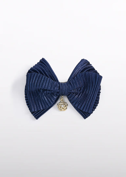 Abel & Lula Girl Pleated Knit Bow Hair Clip