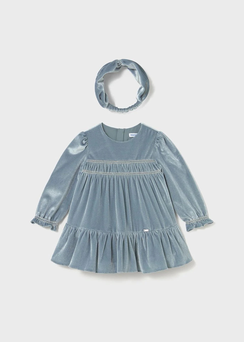Mayoral Girl Velvet Dress & Headband Set