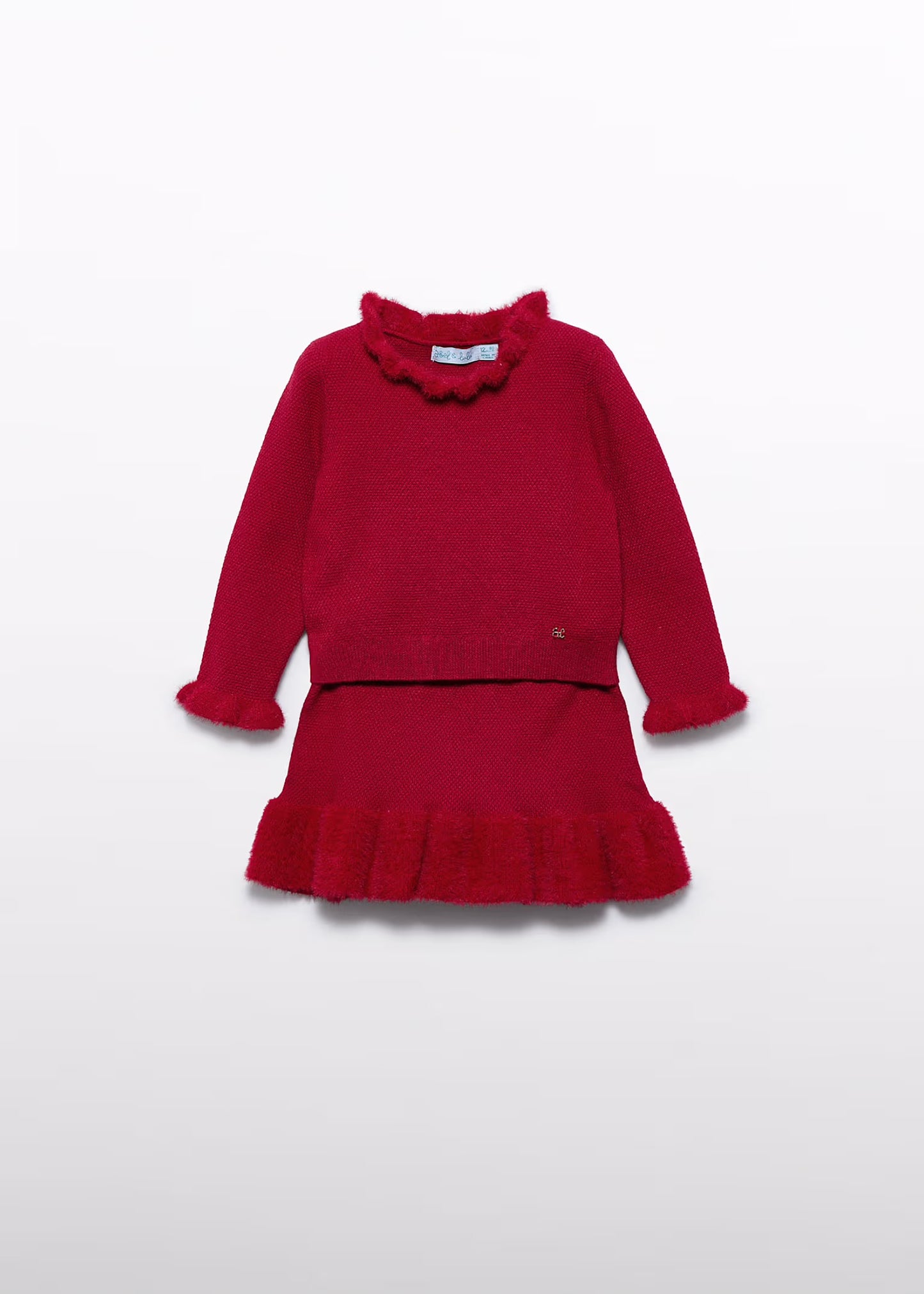 Abel & Lula Baby Girl Faux Fur Knit Skirt Set