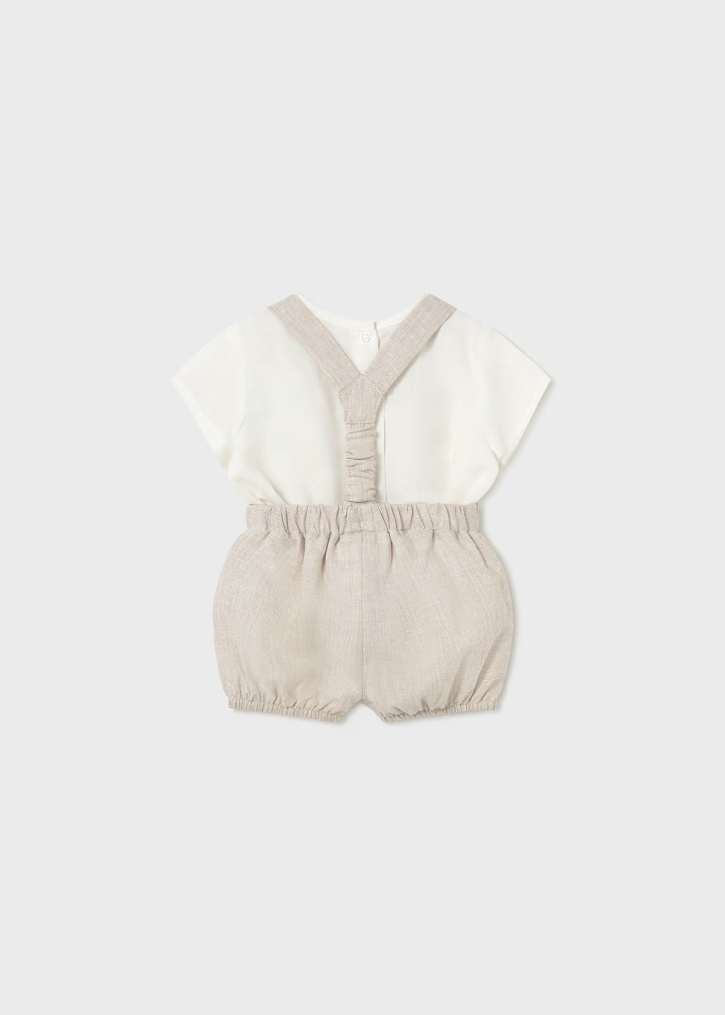 Mayoral Newborn Boy Shorts with Suspenders and Shirt Set