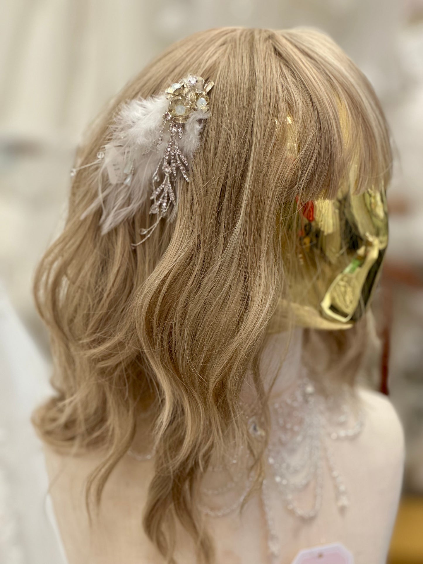 Rhinestone Feather Hairclip