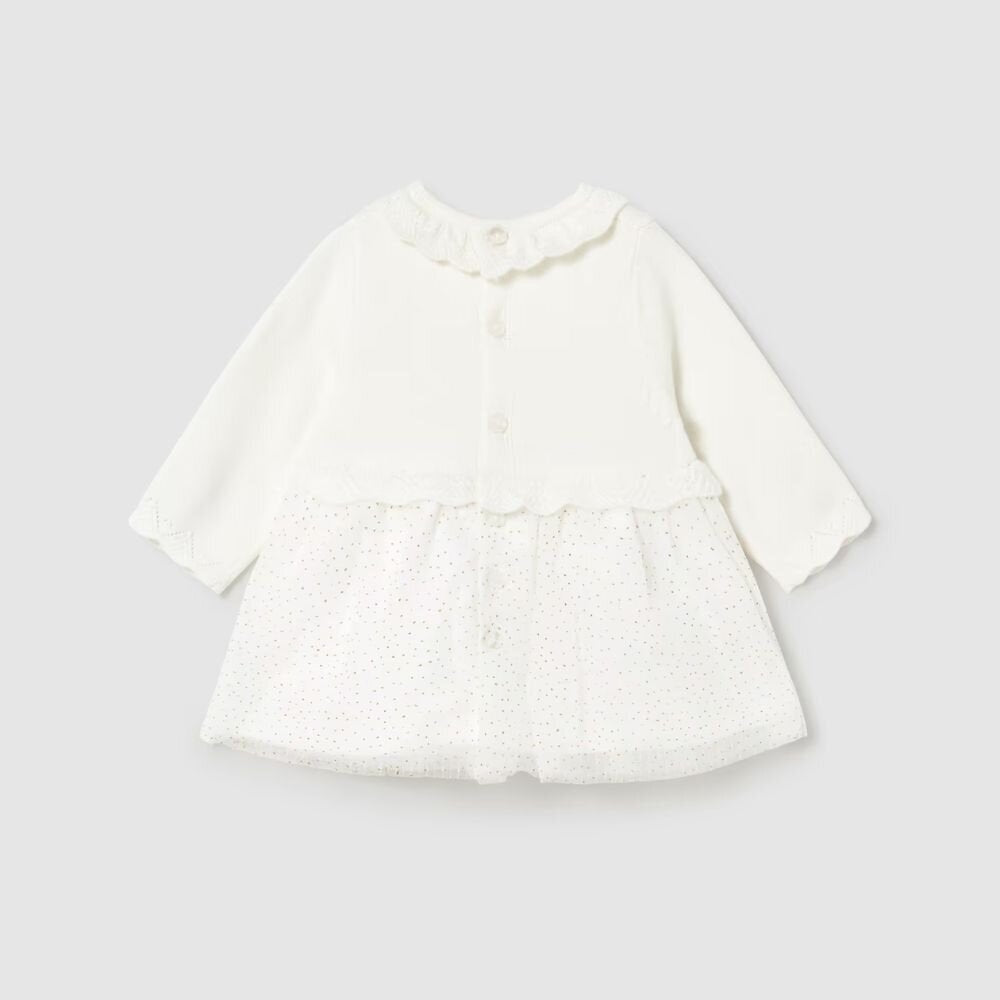 Mayoral Newborn Girl Tulle and Knit Dress