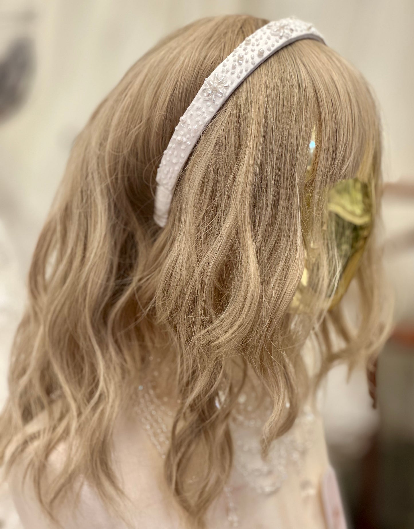 Girls Headband Embellished with Beads and Pearls