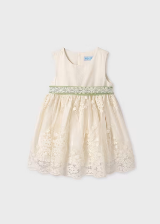 Abel & Lula Baby Tulle Jacquard Embroidered Dress