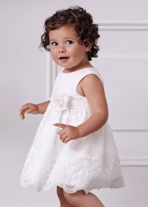 Abel & Lula Baby Embroidered Organza Dress