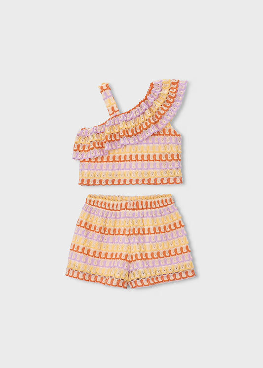 Mayoral Girl Shorts and Asymmetric Top Set