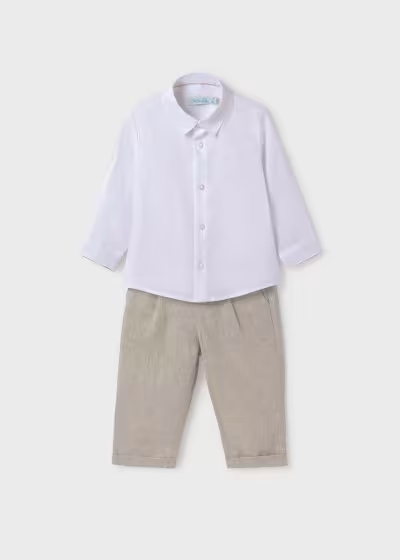 Abel & Lula Baby Shirt, Linen Pants, Linen Vest Set