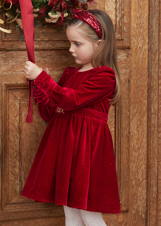 Abel & Lula Glitter Velvet Dress