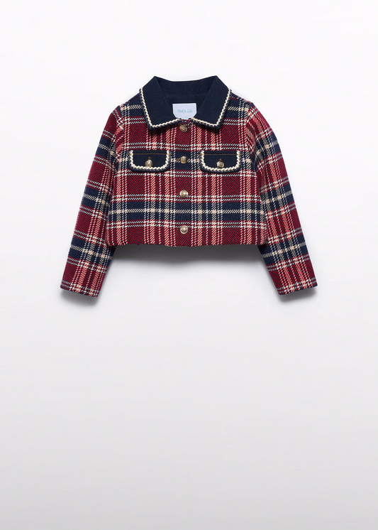 Abel & Lula Plaid Jacket & Shorts Set