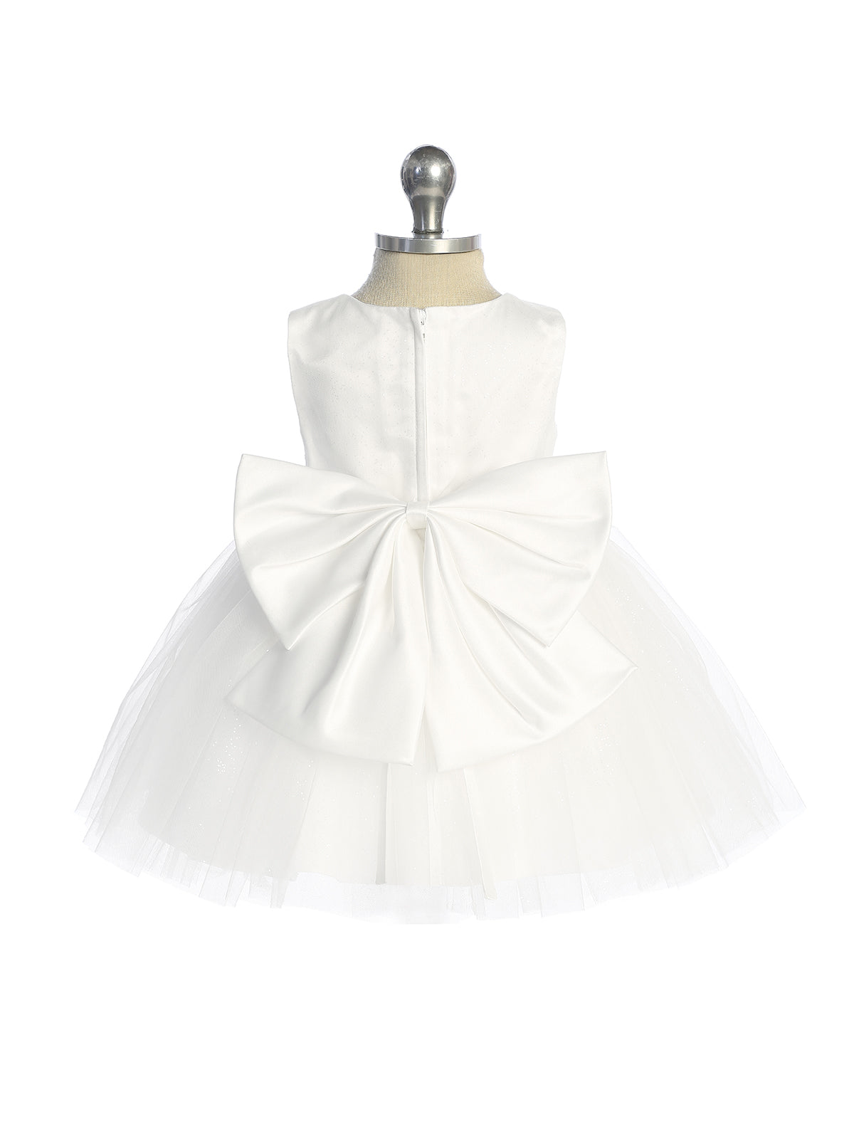 Infant Glitter Tulle Bodice with Bead and Sequin 3D Flowers Dress