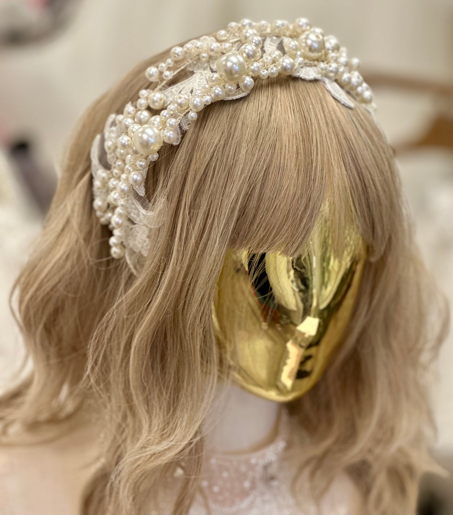 Girls Pearl Lace Headband