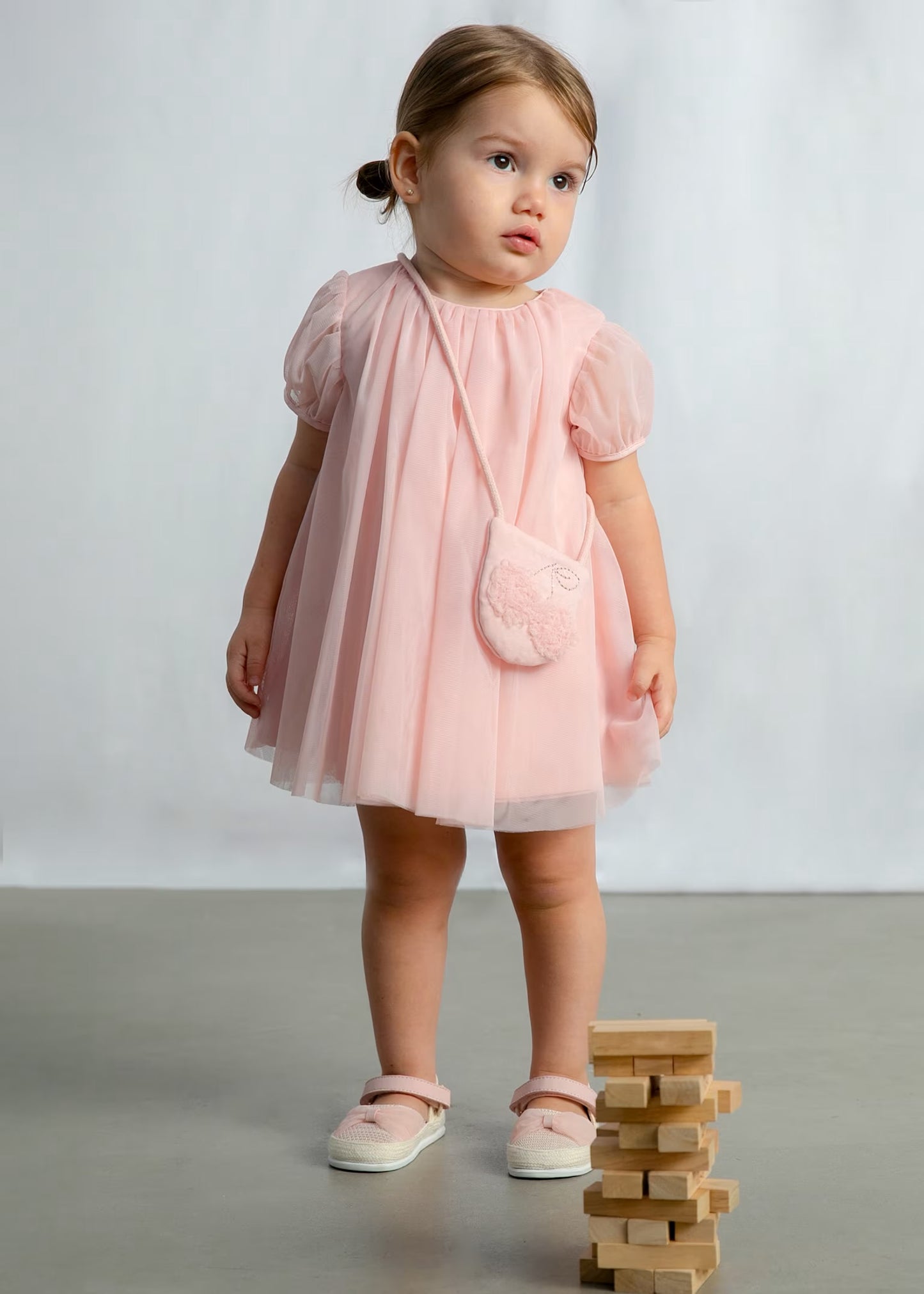 Mayoral Baby Tulle Dress with Crossbody bag
