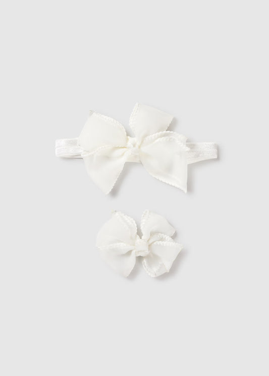 Mayoral Newborn Girl Headband and Hair Clip Set