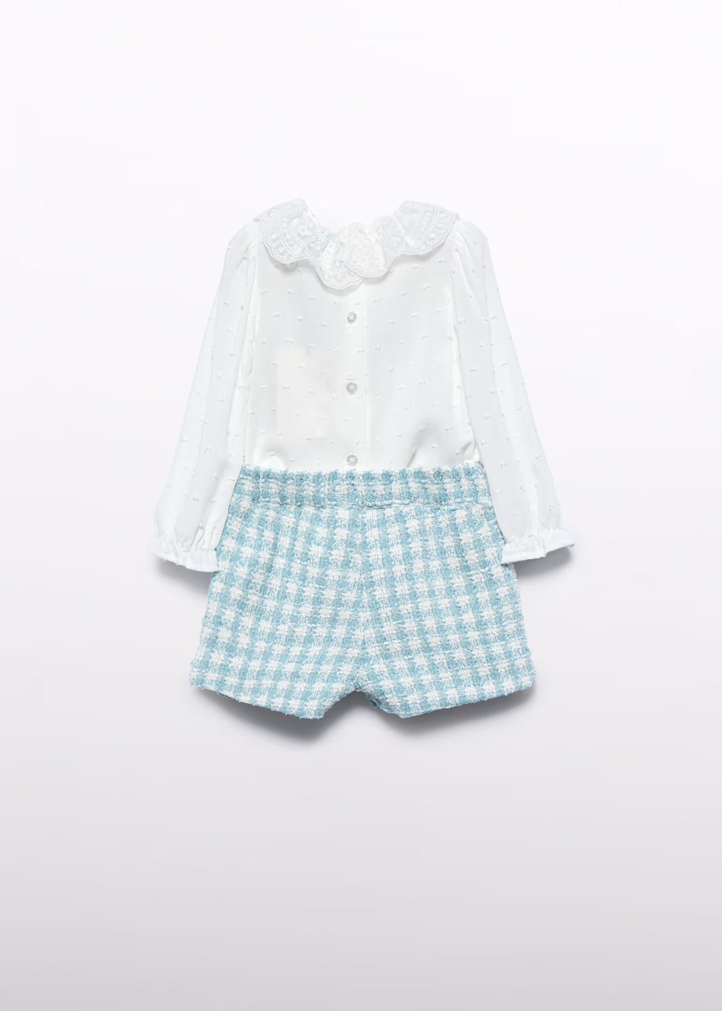 Abel & Lula Baby Girl Lurex Plaid Bermuda Shorts Set