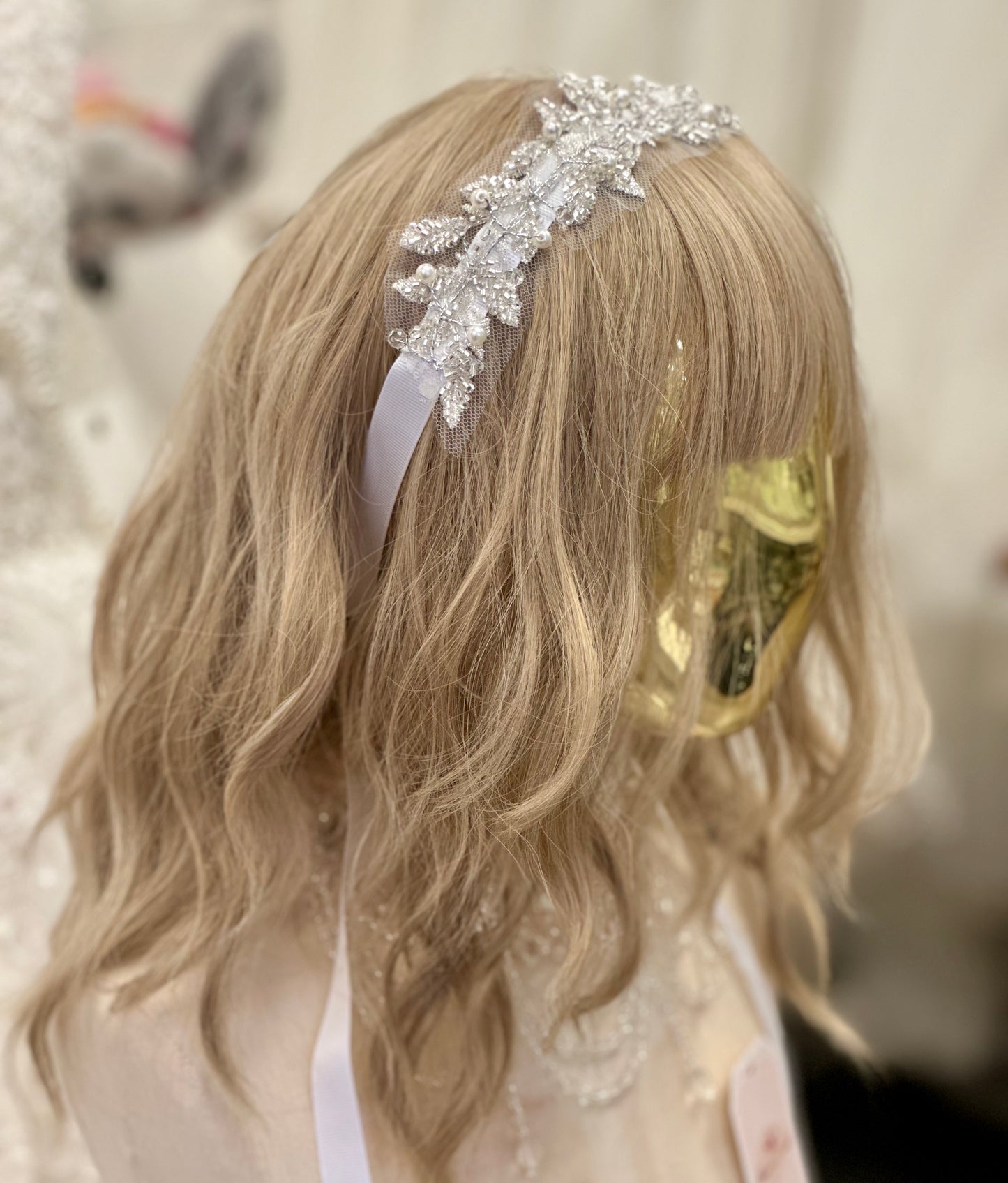 Girls Pearl Appliqué Headband