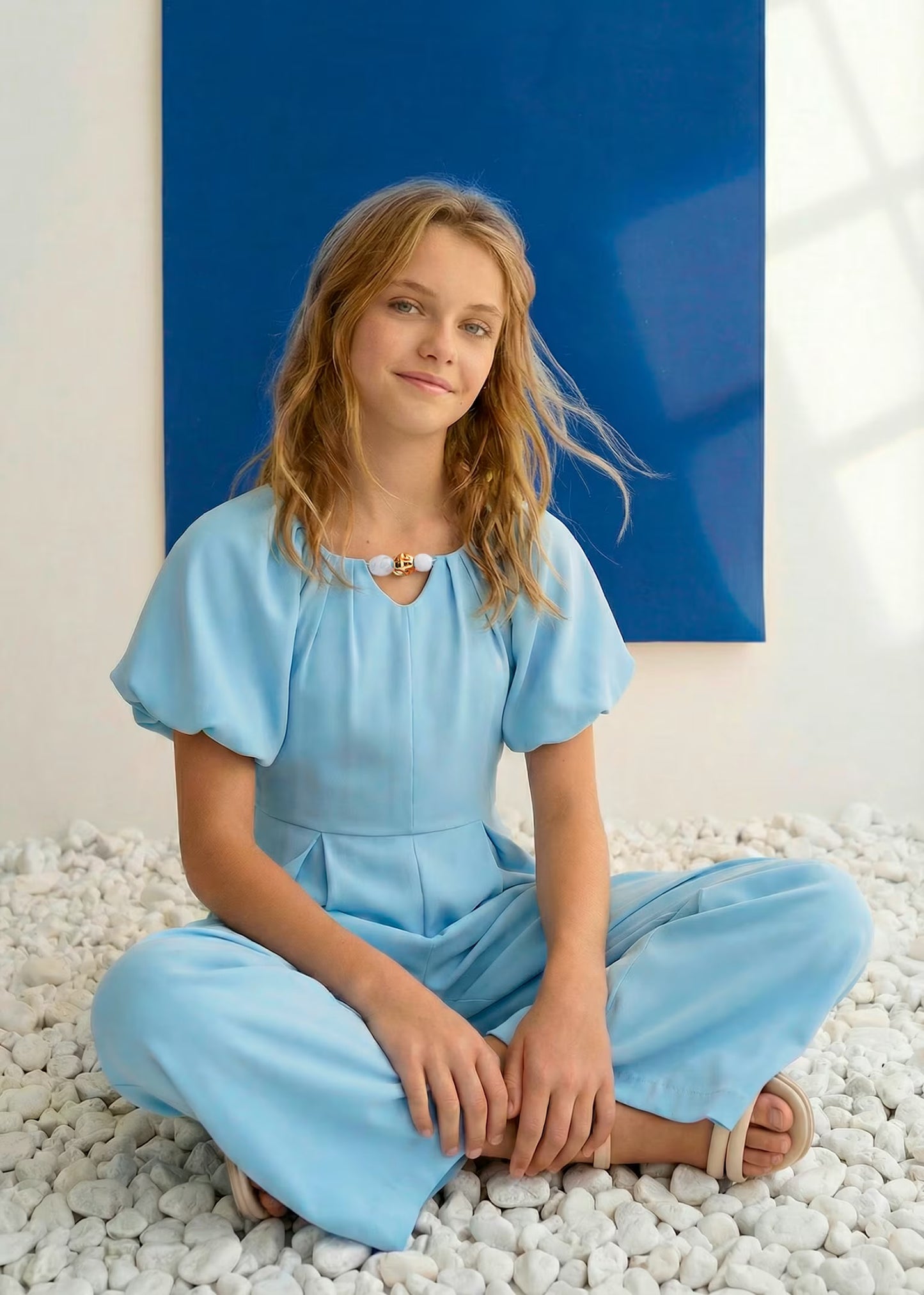 Abel & Lula Girl Crepe Jumpsuit