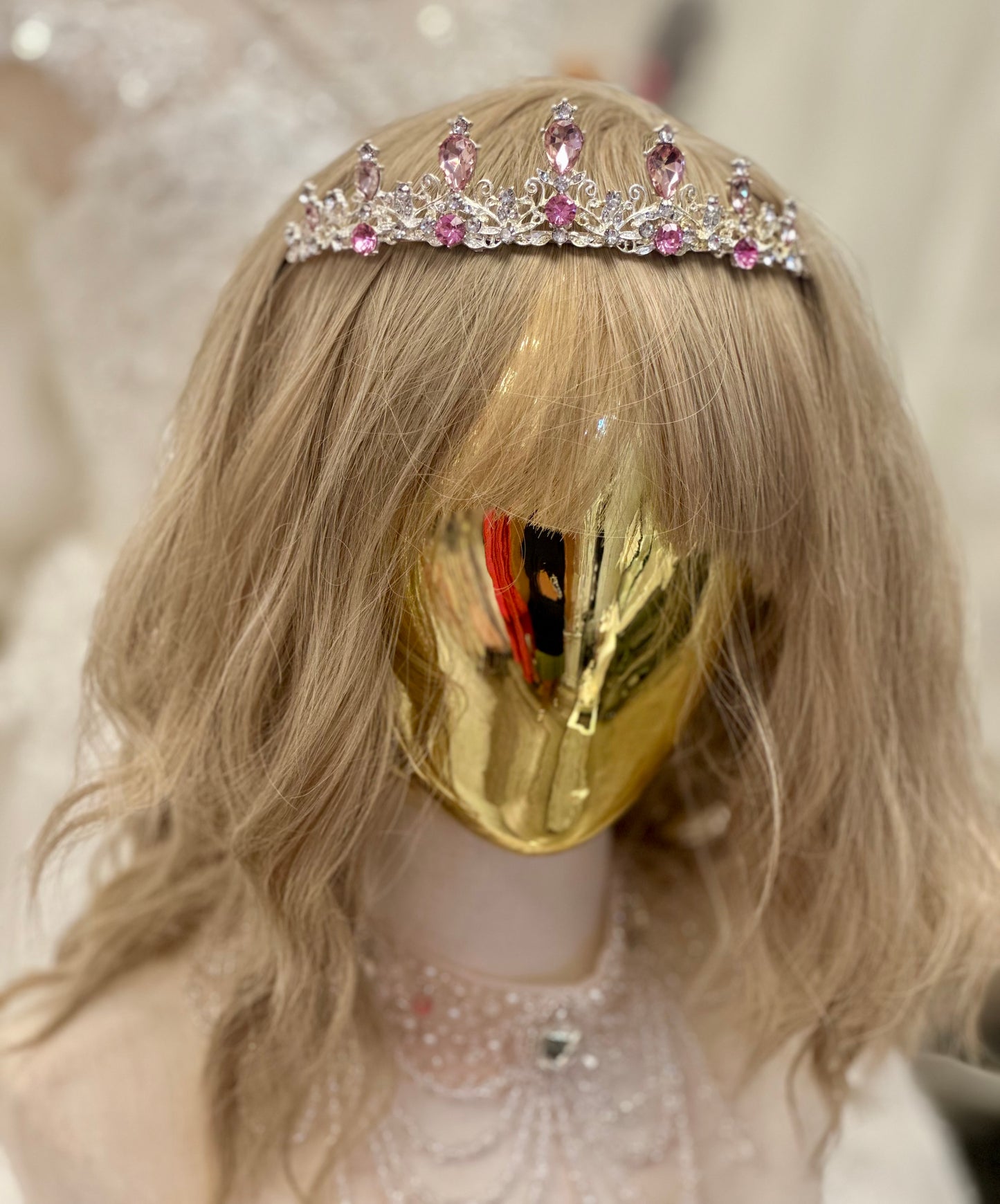 Girls Pink Rhinestone Tiara