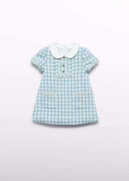Abel & Lula Baby Girl Lurex Plaid Dress