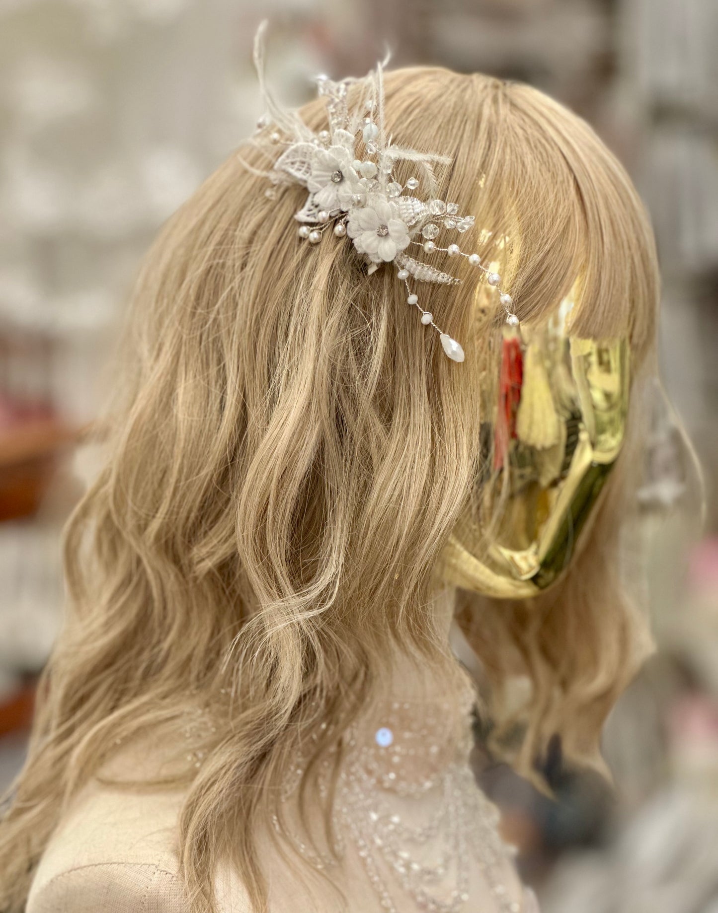 ST Crystal Feather Hair Comb