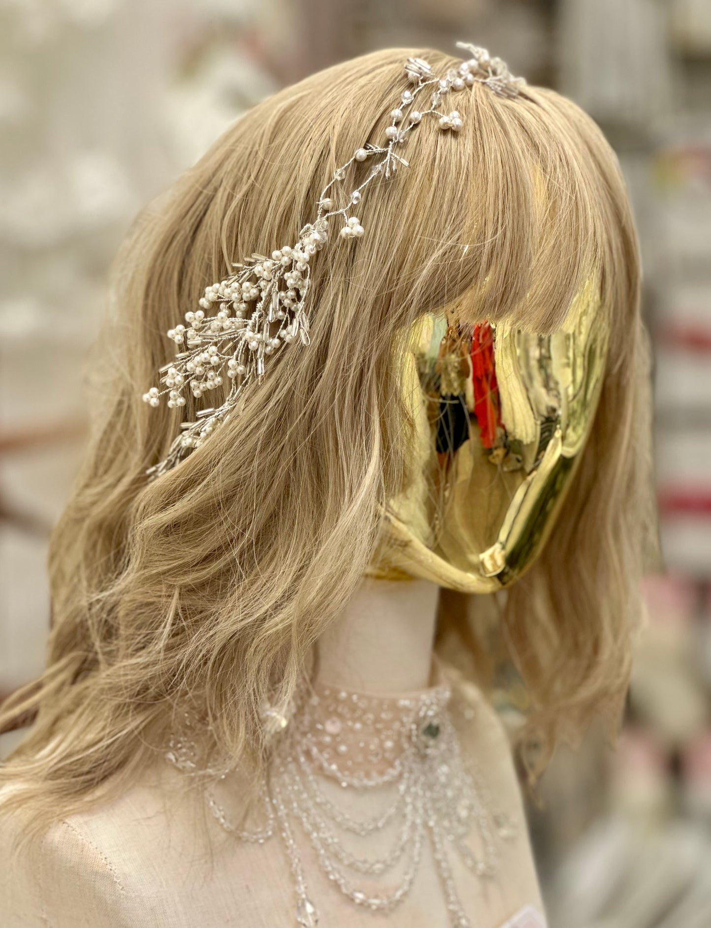 ST Crystal Pearl Headpiece