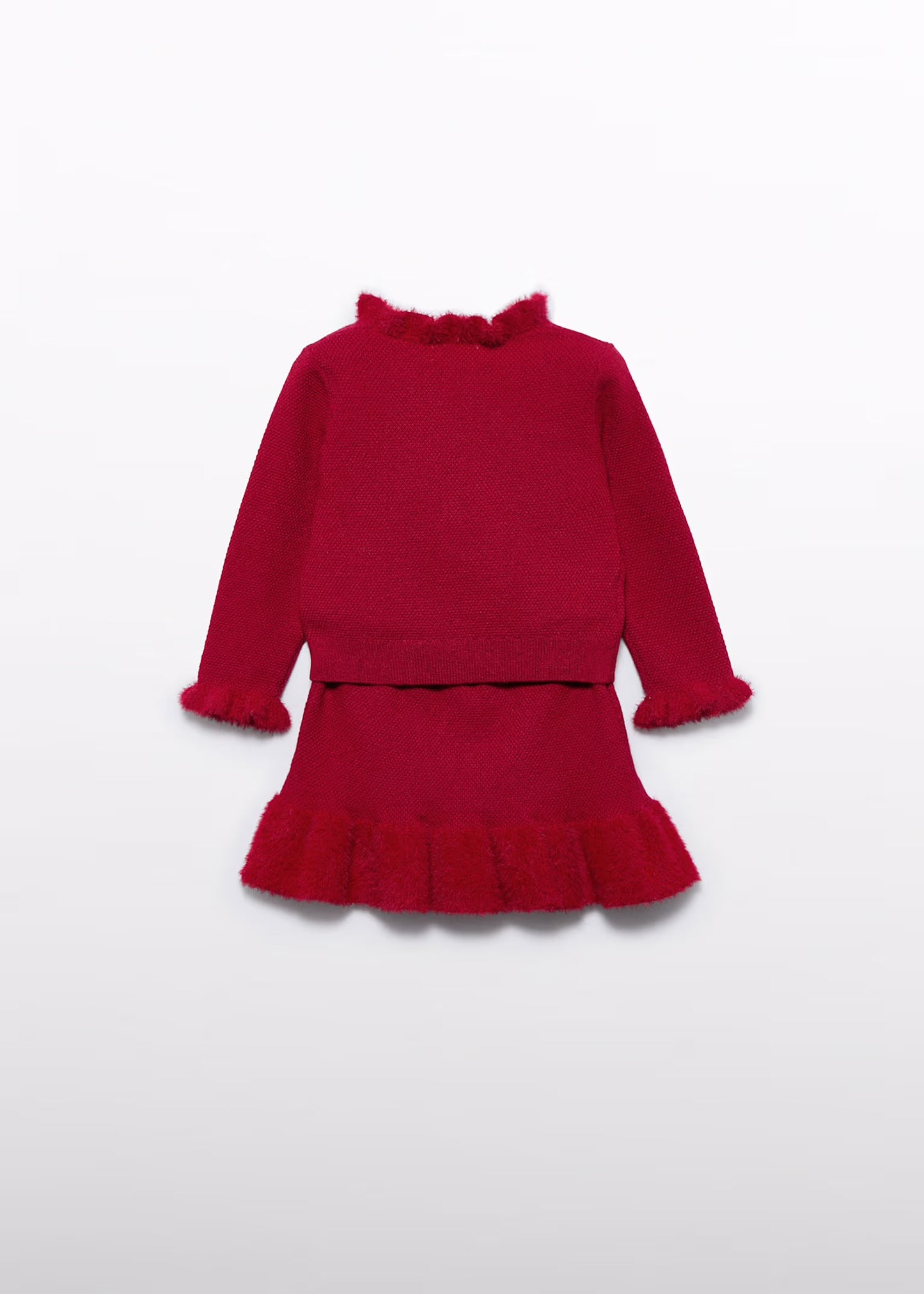 Abel & Lula Baby Girl Faux Fur Knit Skirt Set