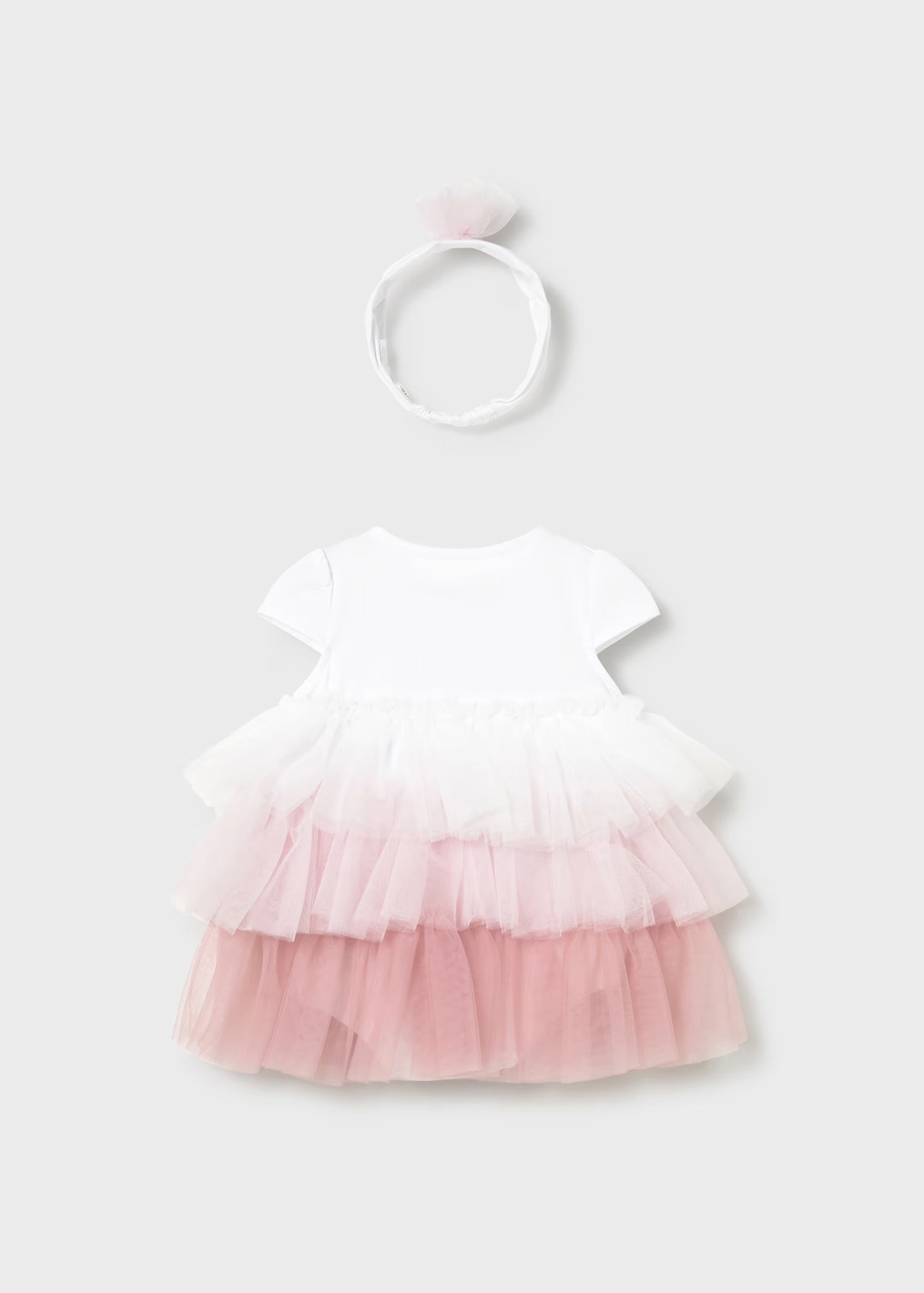 Mayoral Newborn Girl Tulle Dress and Headband Set
