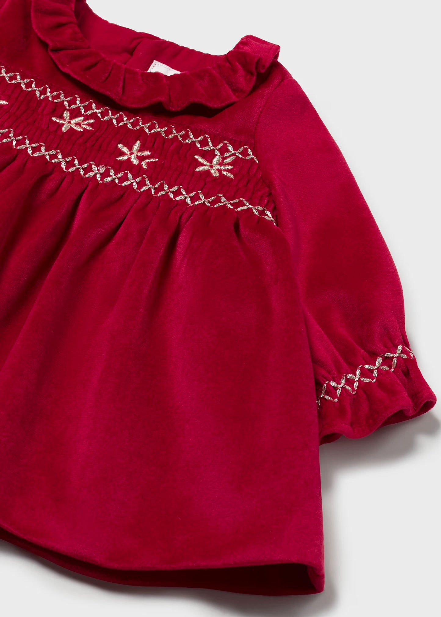 Mayoral Baby Velvet Dress with Smocking