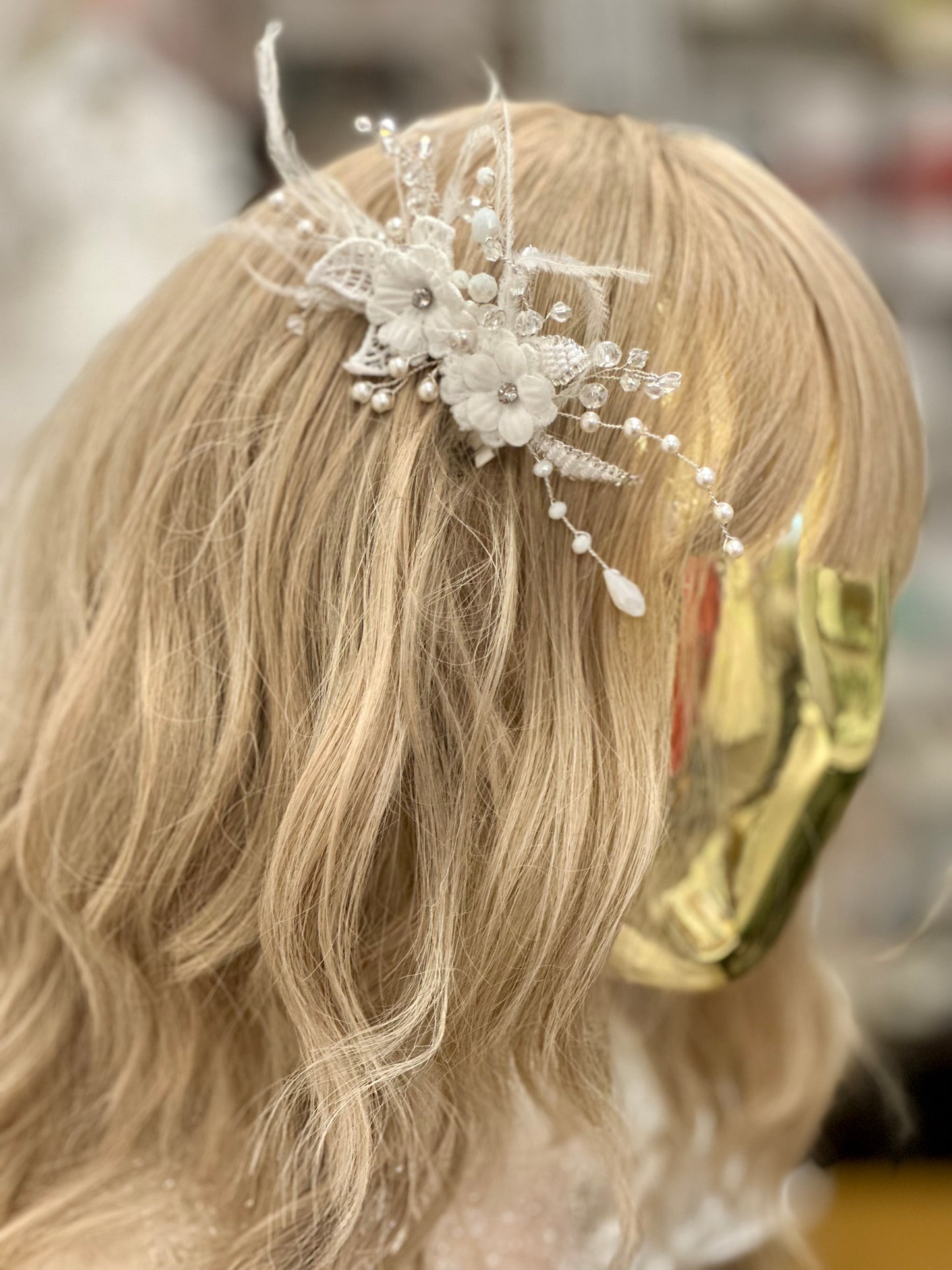 ST Crystal Feather Hair Comb