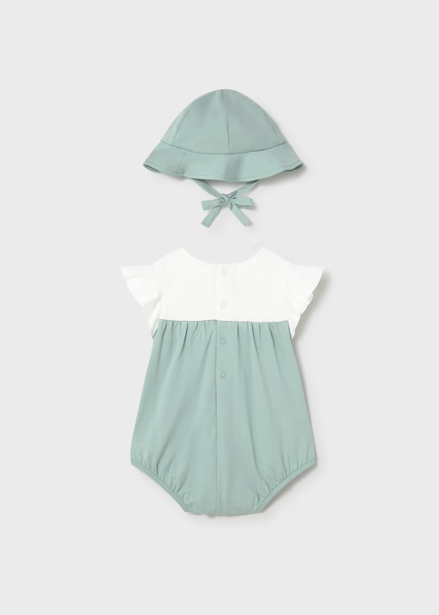 Mayoral Newborn Girl Floral Romper with Hat