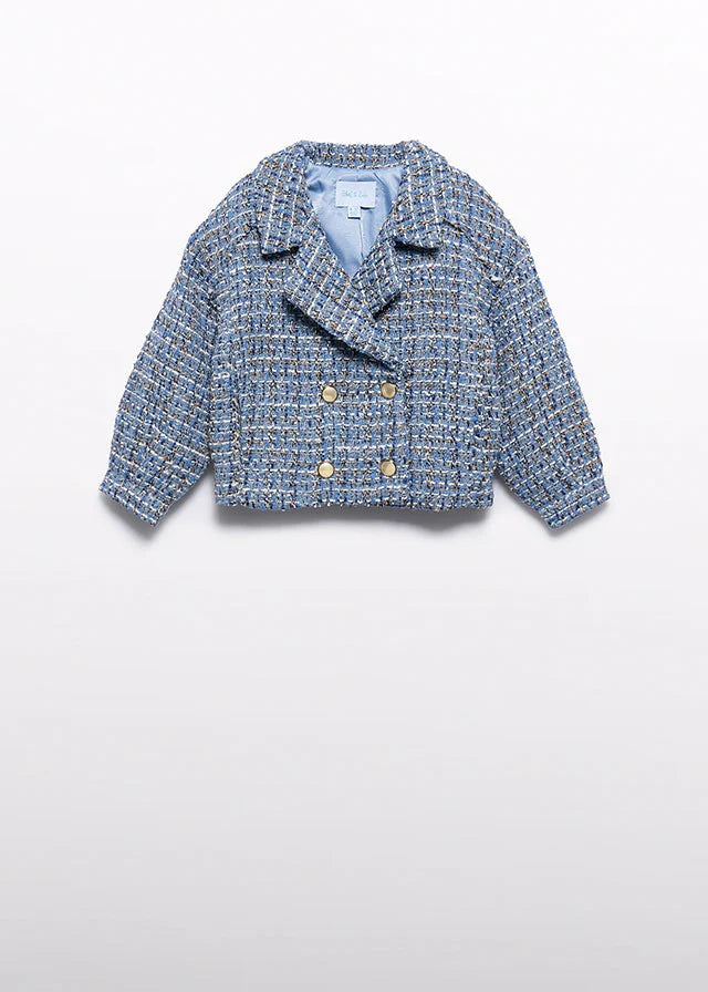 Abel & Lula Tweed Jacket, Tweed Skirt, Ribbed Knit Turtleneck Set