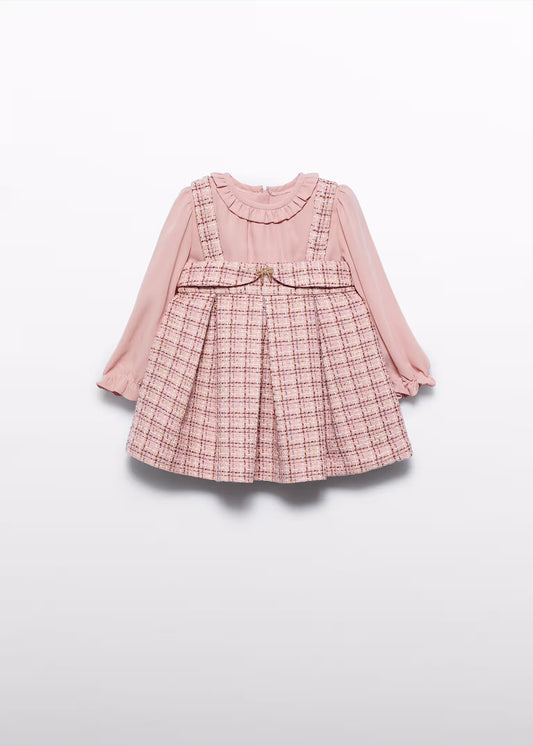 Abel & Lula Baby Girl Tweed Pinafore Dress