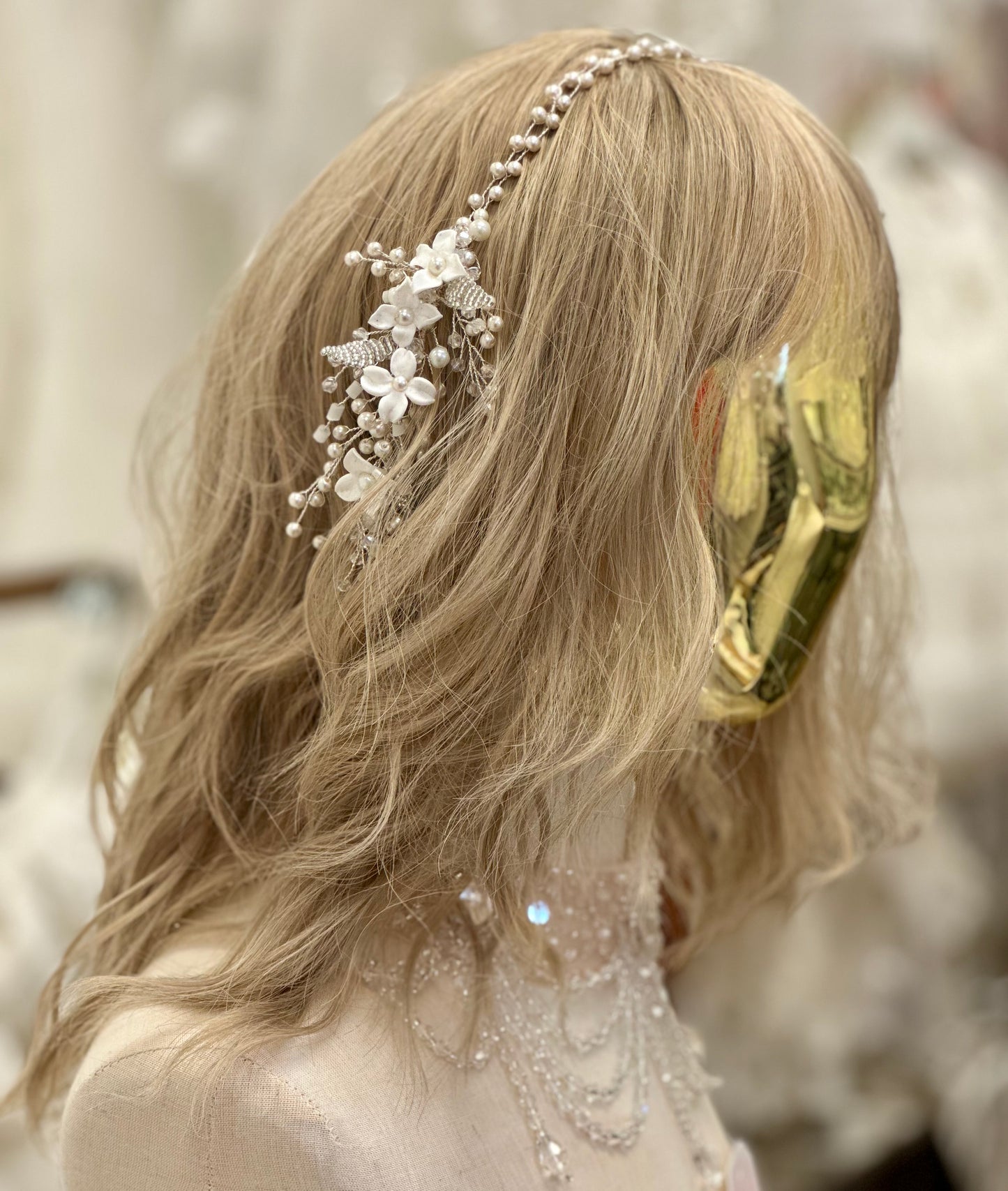 ST Crystal/Pearl Flower Headpiece