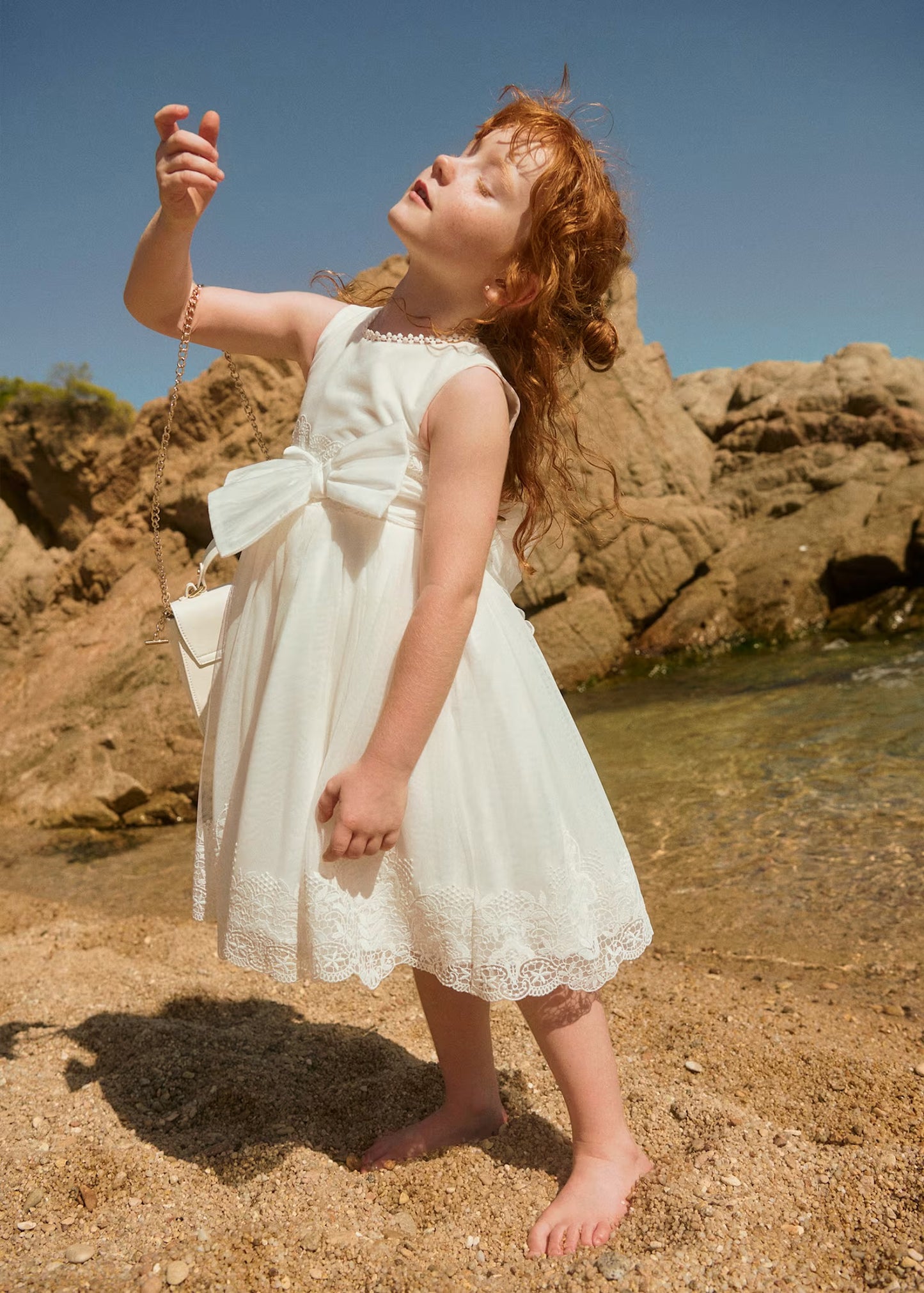 Abel & Lula Girl Embroidered Tulle Dress
