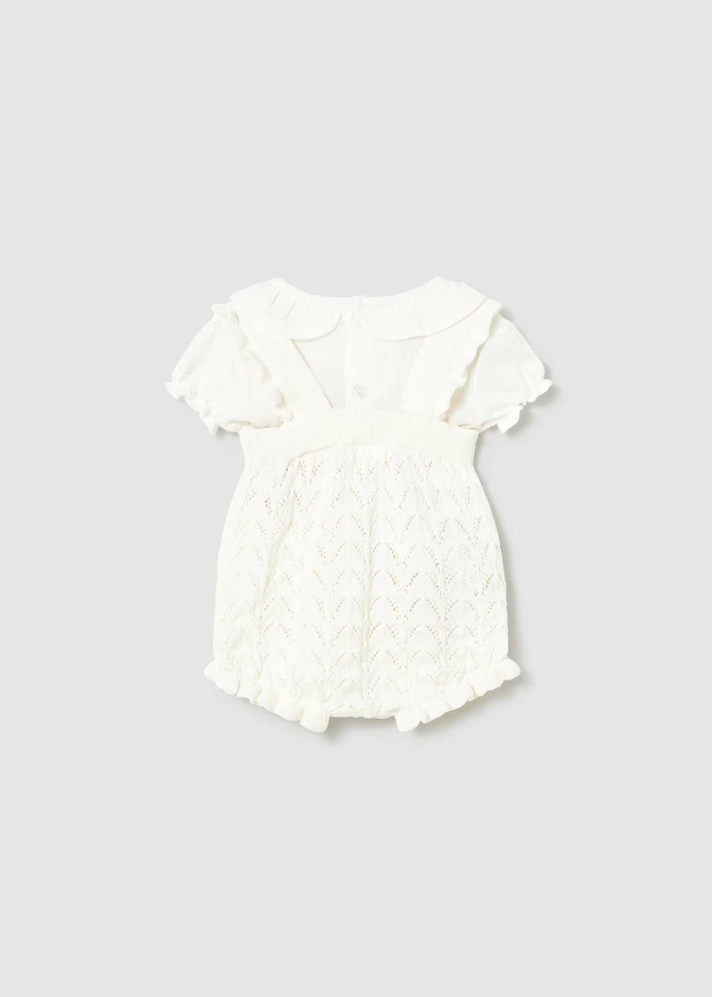 Mayoral Newborn Girl Knit Dungaree and Blouse Set
