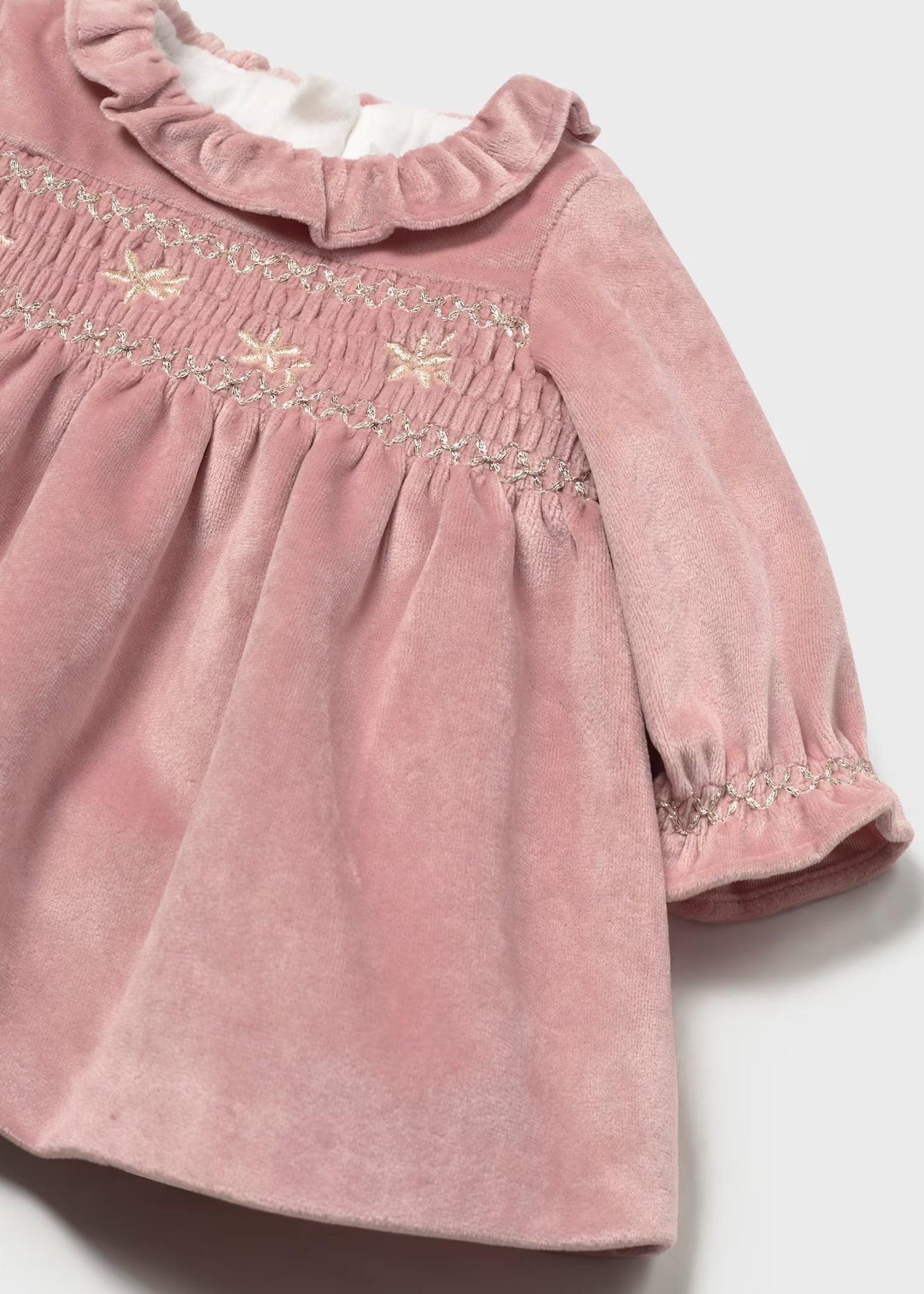 Mayoral Baby Velvet Dress with Smocking
