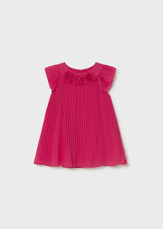 Mayoral Baby Pleated Dress with Flowers
