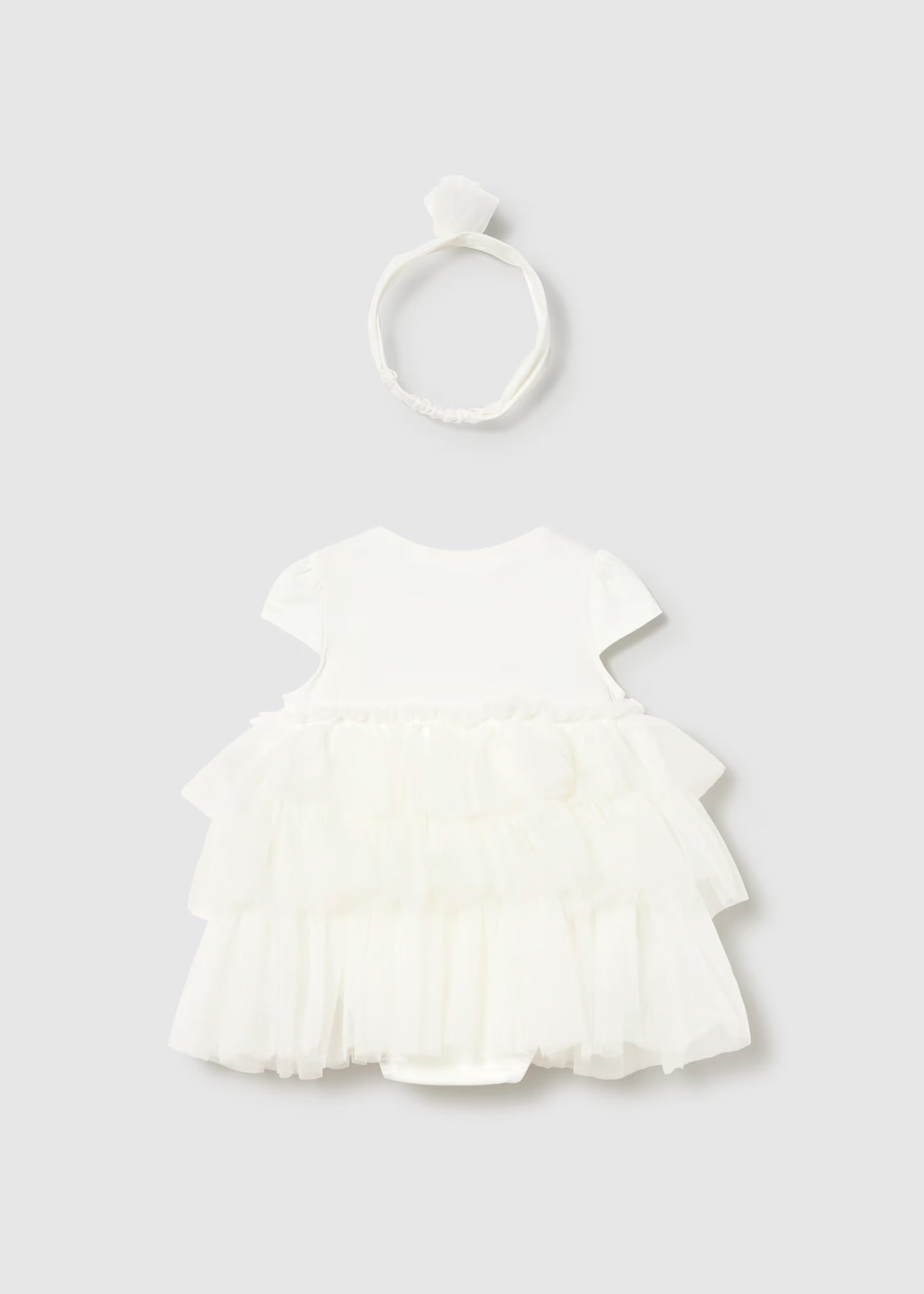 Mayoral Newborn Girl Tulle Dress and Headband Set
