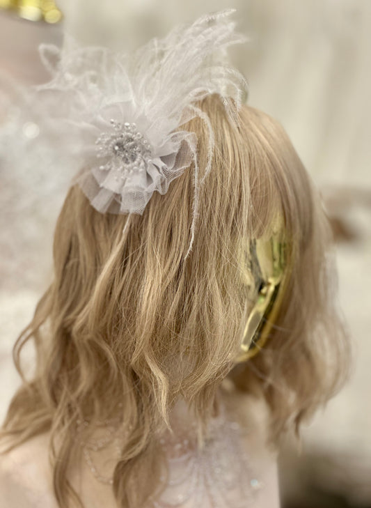 White Marabou Feather Clip