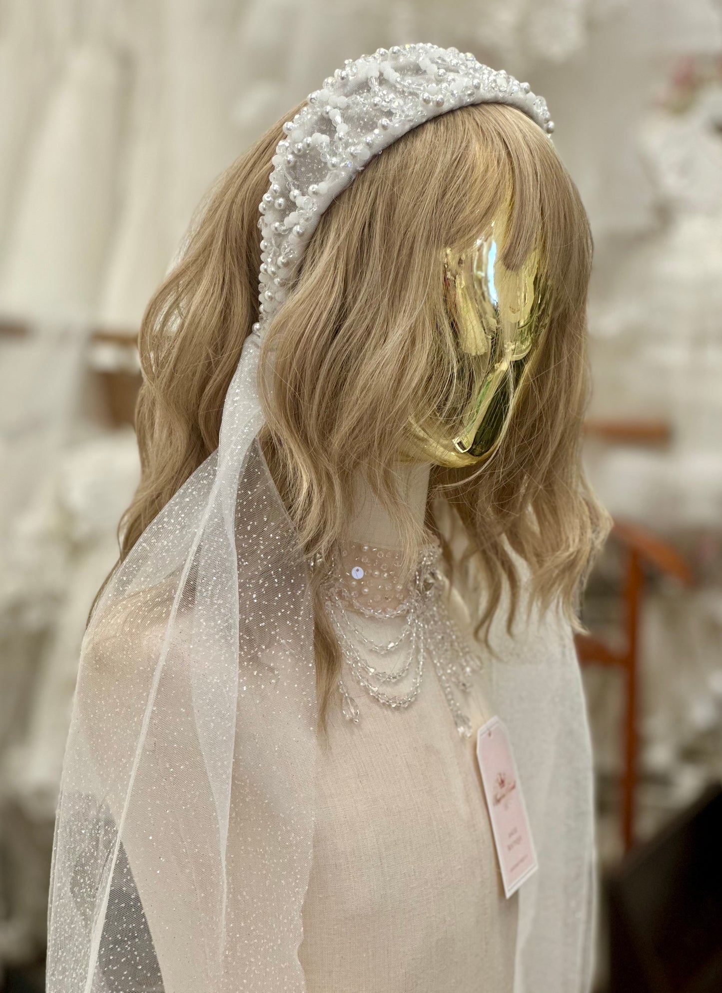 AB Beaded Sparkle Tulle Headband