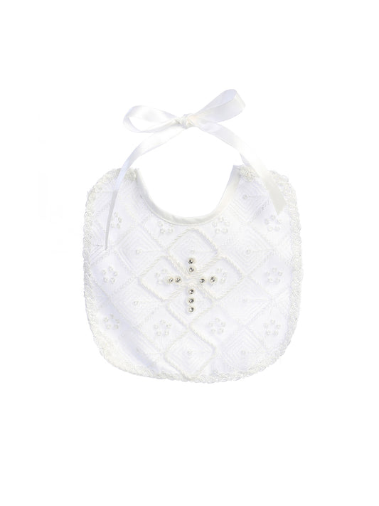 Satin Bib with Cross